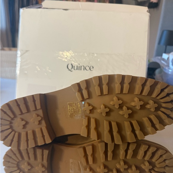 Quince Women's Beige Ankle Booties - Picture 3 of 5